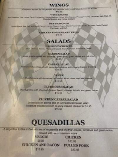 Checkered Flag Bar & Grill - Mount Hope, ON menu_pic