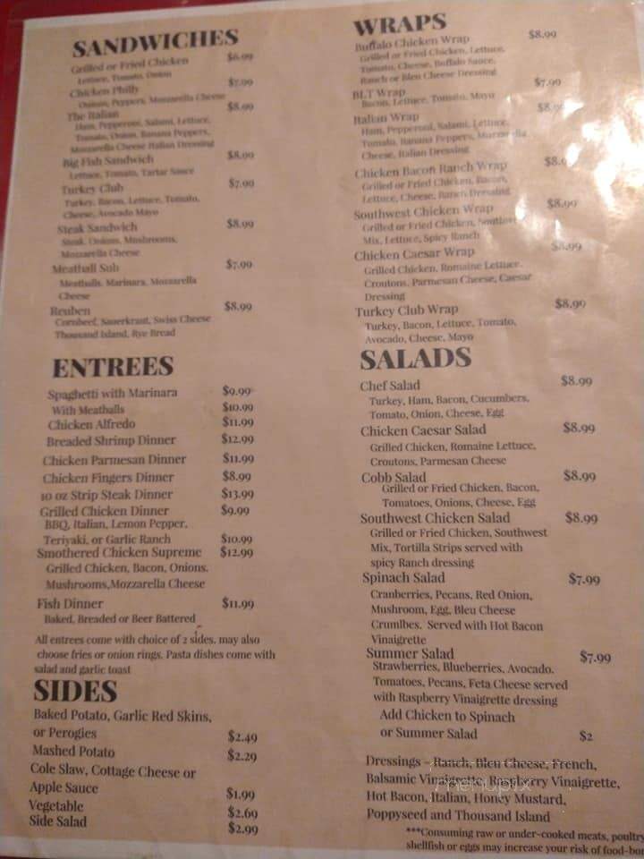 The Run Grille & Bar - Lagrange, OH menu_pic