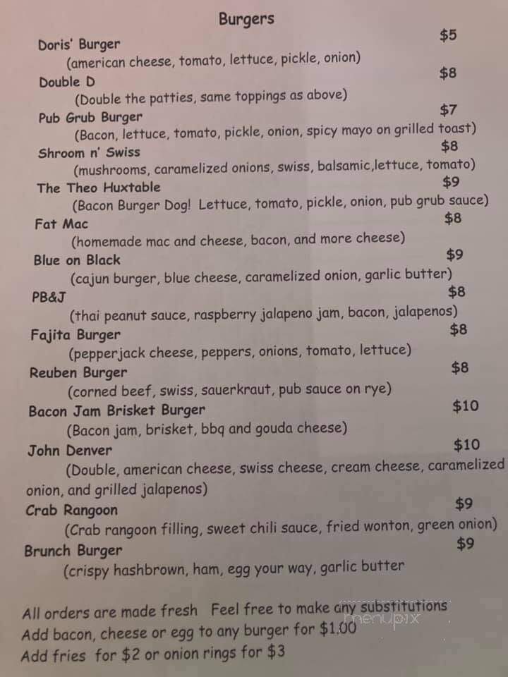Doris' Tavern - Burlington, IA menu_pic