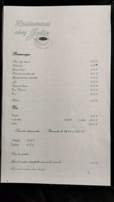Restaurant Chez Julie - Notre-Dame-Du-Laus, QC menu_pic