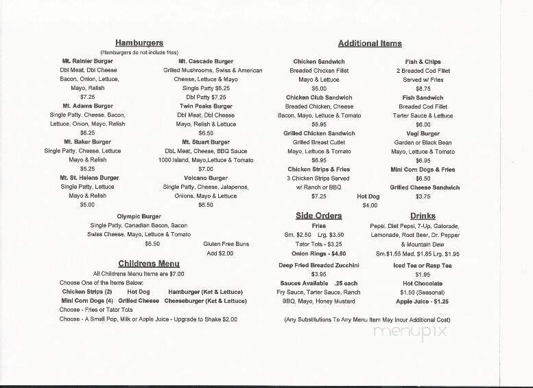 Mountain High Hamburgers - Easton, WA menu_pic