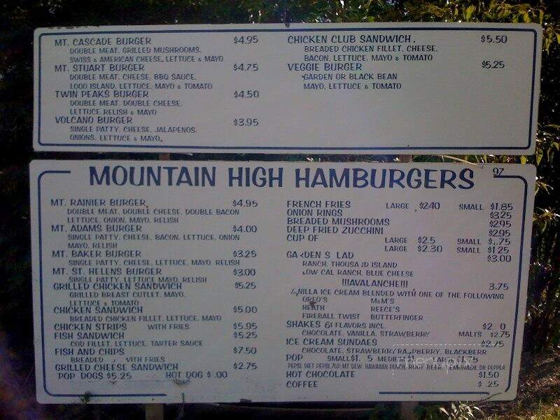 Mountain High Hamburgers - Easton, WA