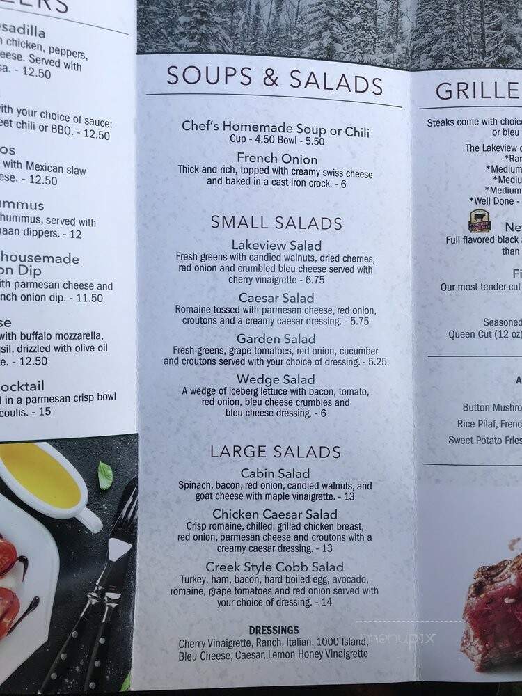 The Lakeview Restaurant - Bellaire, MI menu_pic