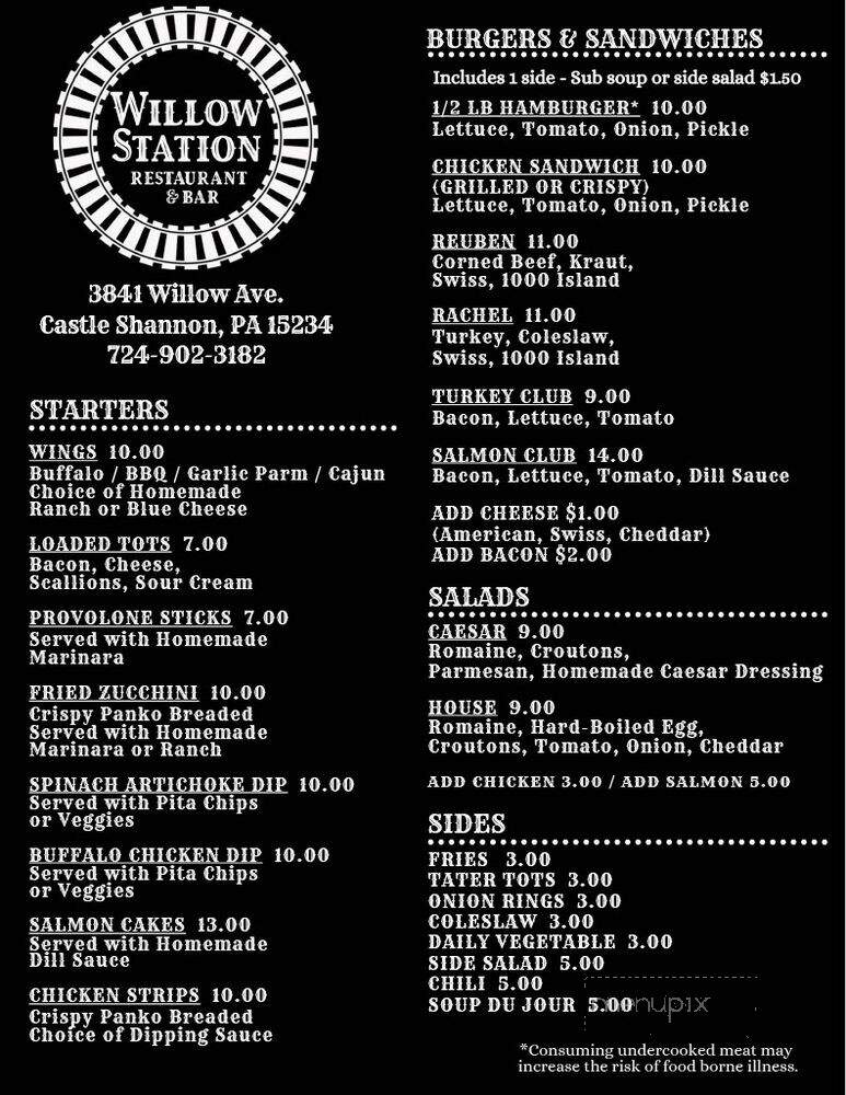 Willow Station - Pittsburgh, PA menu_pic