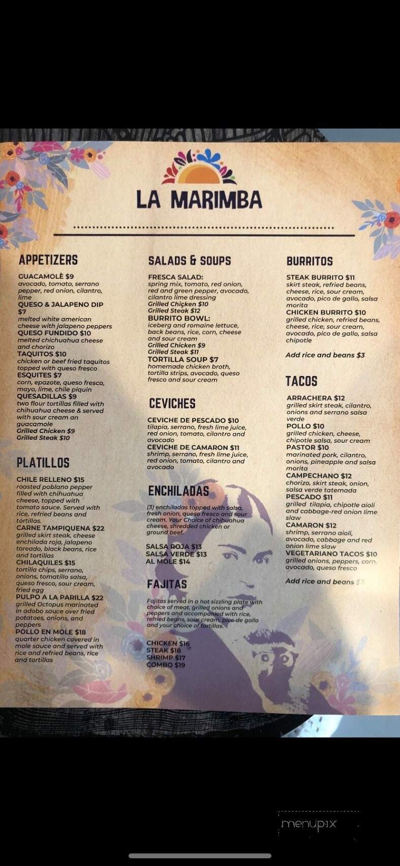 La Marimba - Oswego, IL menu_pic