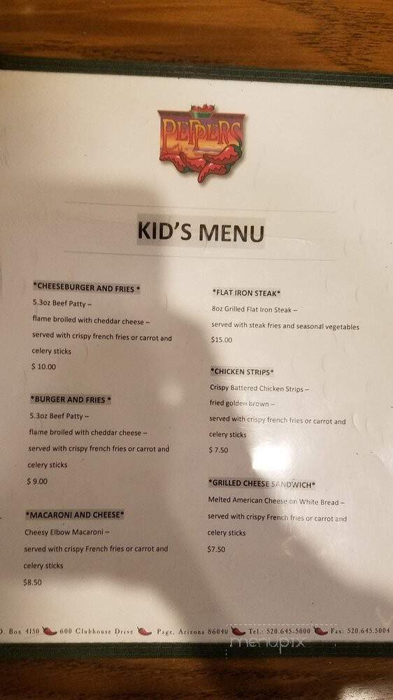 Peppers - Page, AZ menu_pic