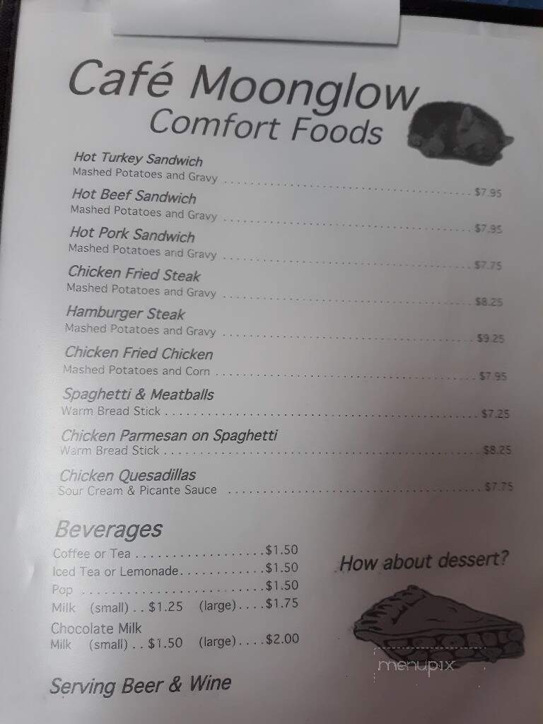 Cafe Moonglow - Webster, WI menu_pic