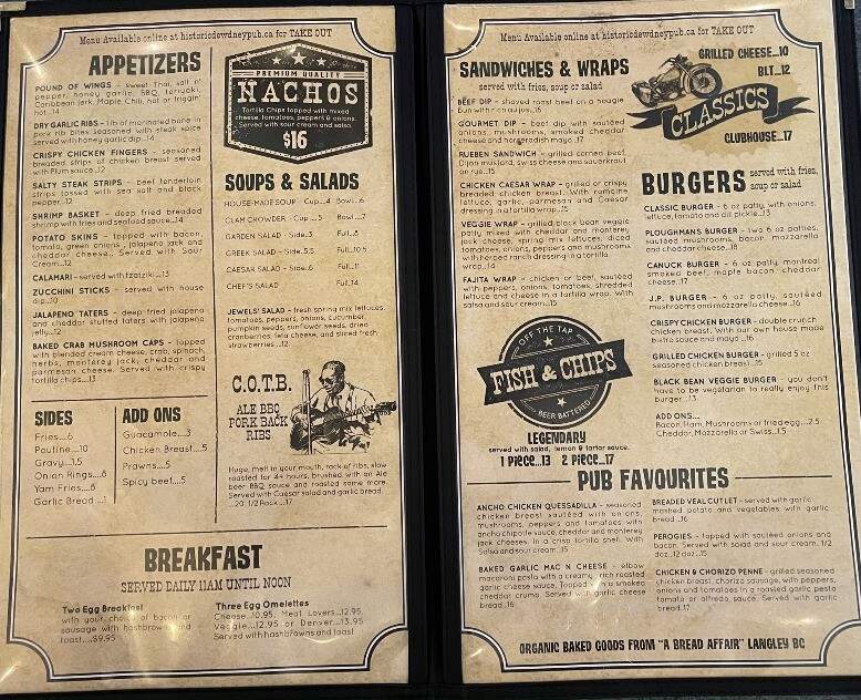 Dewdney Pub - Dewdney, BC menu_pic