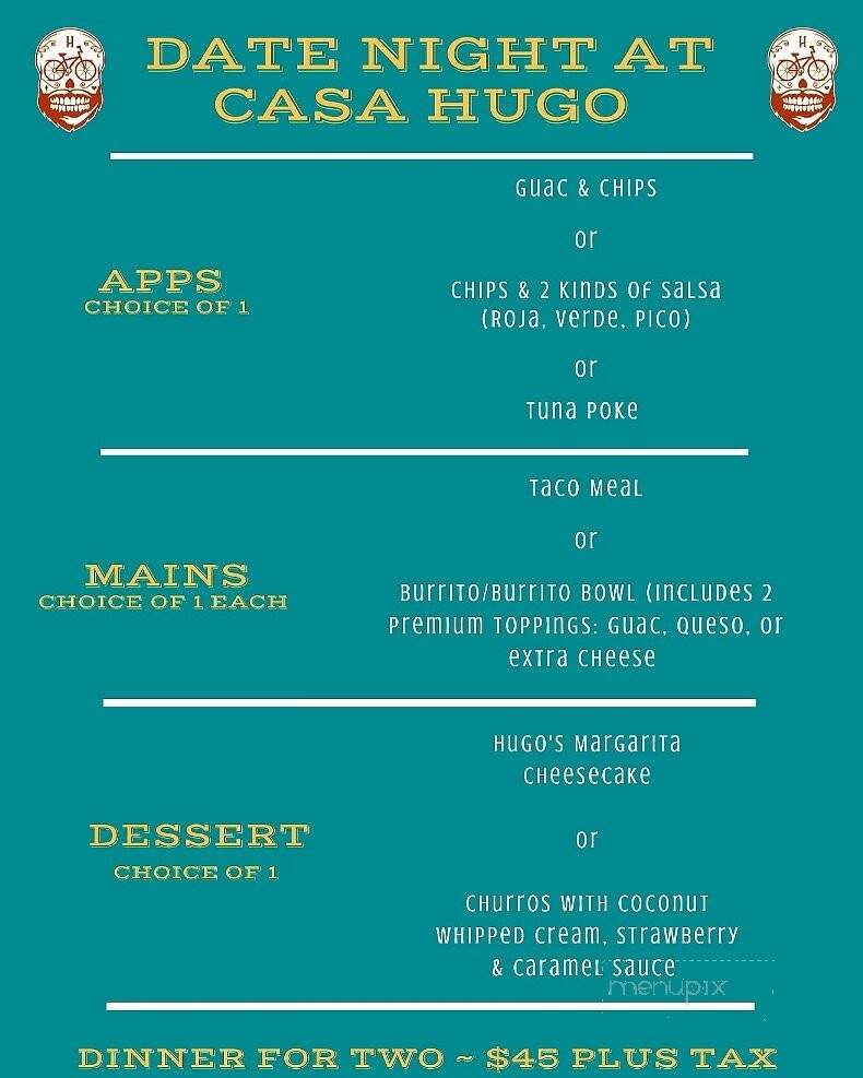 Casa Hugo - Crystal Beach, ON menu_pic
