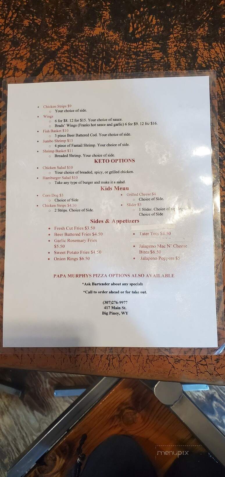 Water Hole No 3 - Marbleton, WY menu_pic