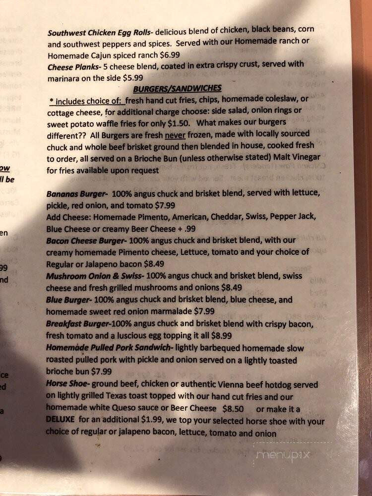 Bananas - Chillicothe, IL menu_pic