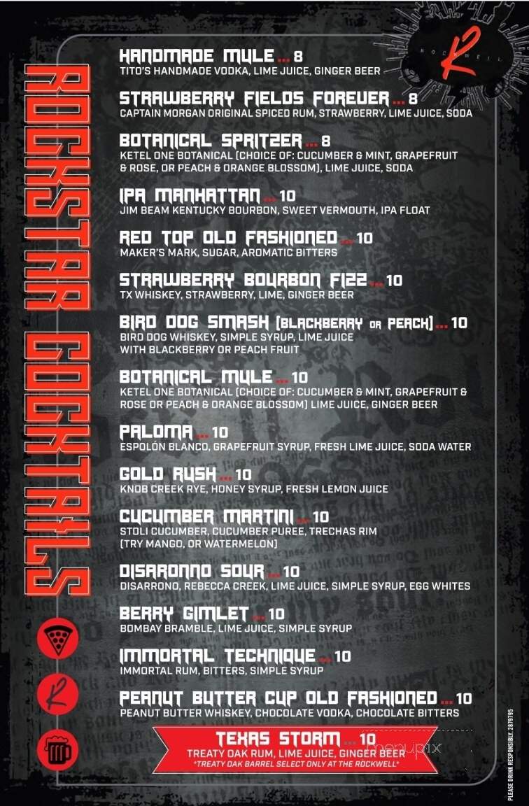 The Rockwell Tap House - McAllen, TX menu_pic