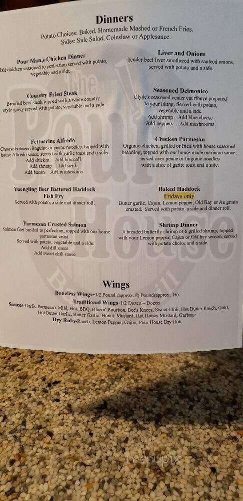The Pour House Bar and Grill - Saint Marys, PA menu_pic