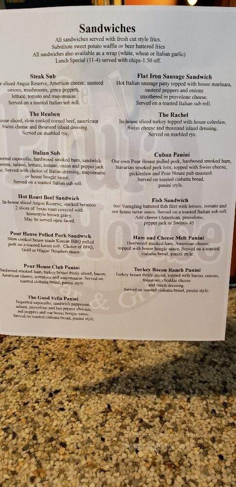 The Pour House Bar and Grill - Saint Marys, PA menu_pic
