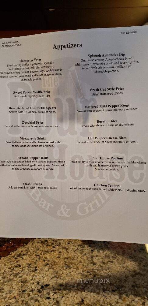 The Pour House Bar and Grill - Saint Marys, PA menu_pic