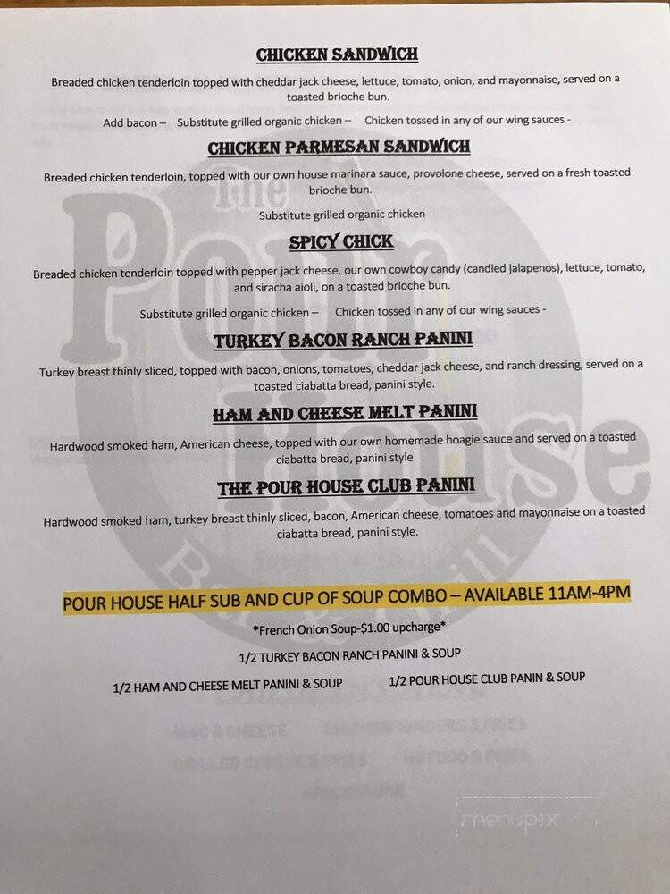 The Pour House Bar and Grill - Saint Marys, PA menu_pic