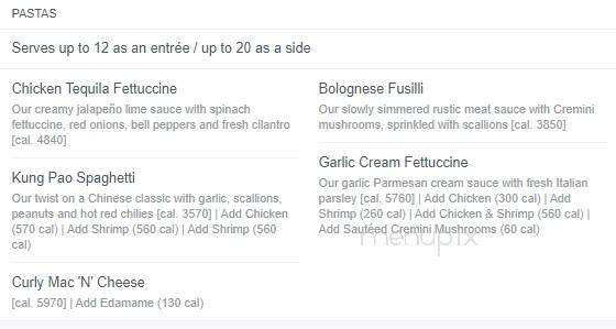 California Pasta Shops - Clinton Township, MI menu_pic