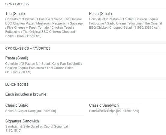 California Pasta Shops - Clinton Township, MI menu_pic