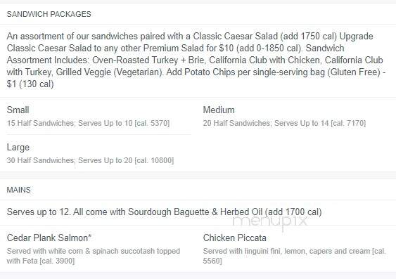 California Pasta Shops - Clinton Township, MI menu_pic
