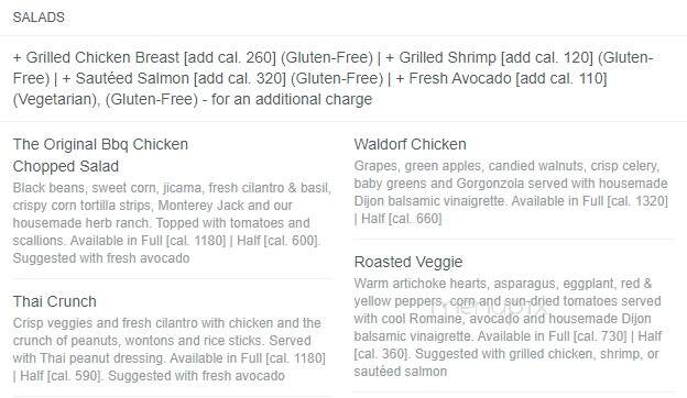 California Pasta Shops - Clinton Township, MI menu_pic