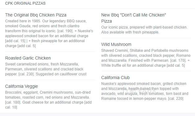 California Pasta Shops - Clinton Township, MI menu_pic