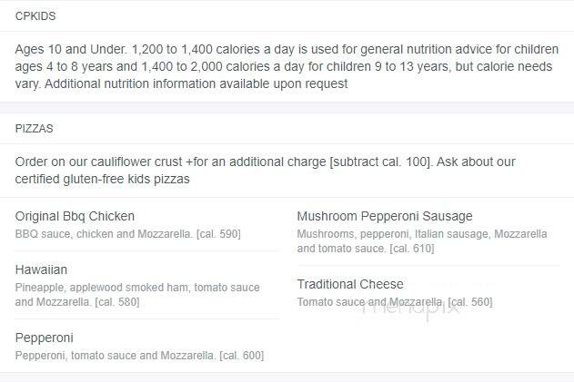 California Pasta Shops - Clinton Township, MI menu_pic