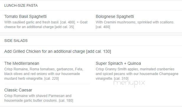 California Pasta Shops - Clinton Township, MI menu_pic