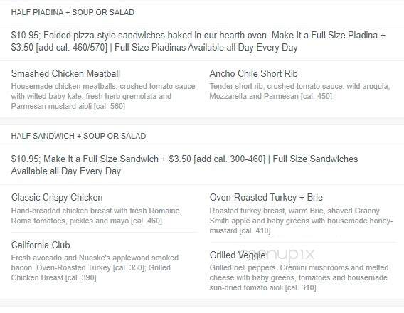 California Pasta Shops - Clinton Township, MI menu_pic