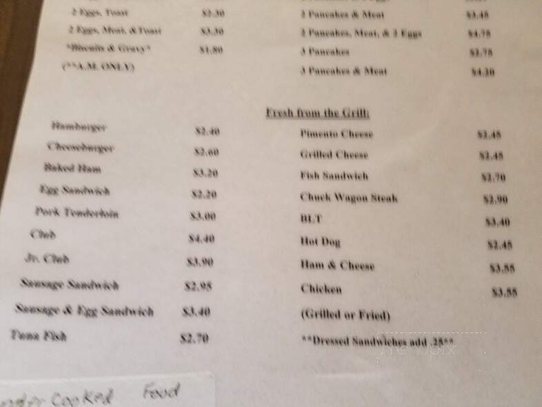 Light House Restaurant - Calhoun, KY menu_pic