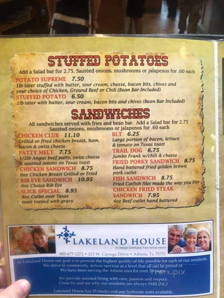 Ole West Steak House - Athens, TX menu_pic
