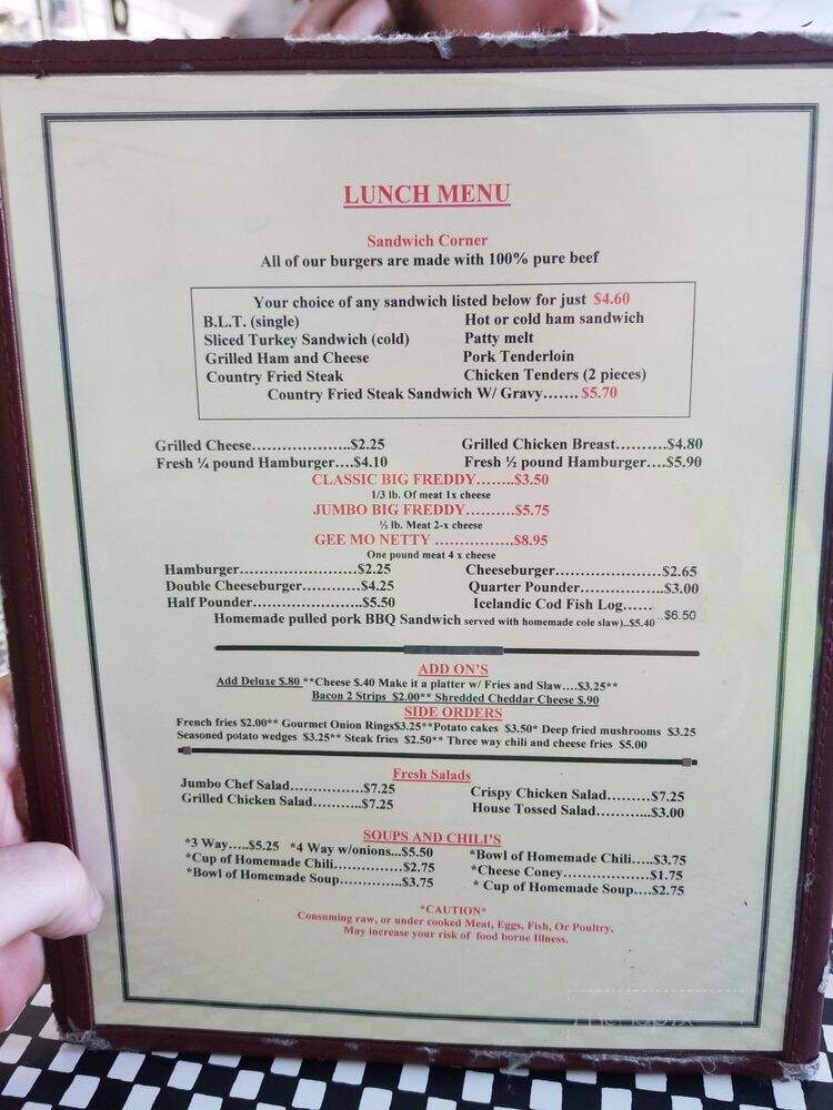 State Line Restaurant - Lawrenceburg, IN menu_pic