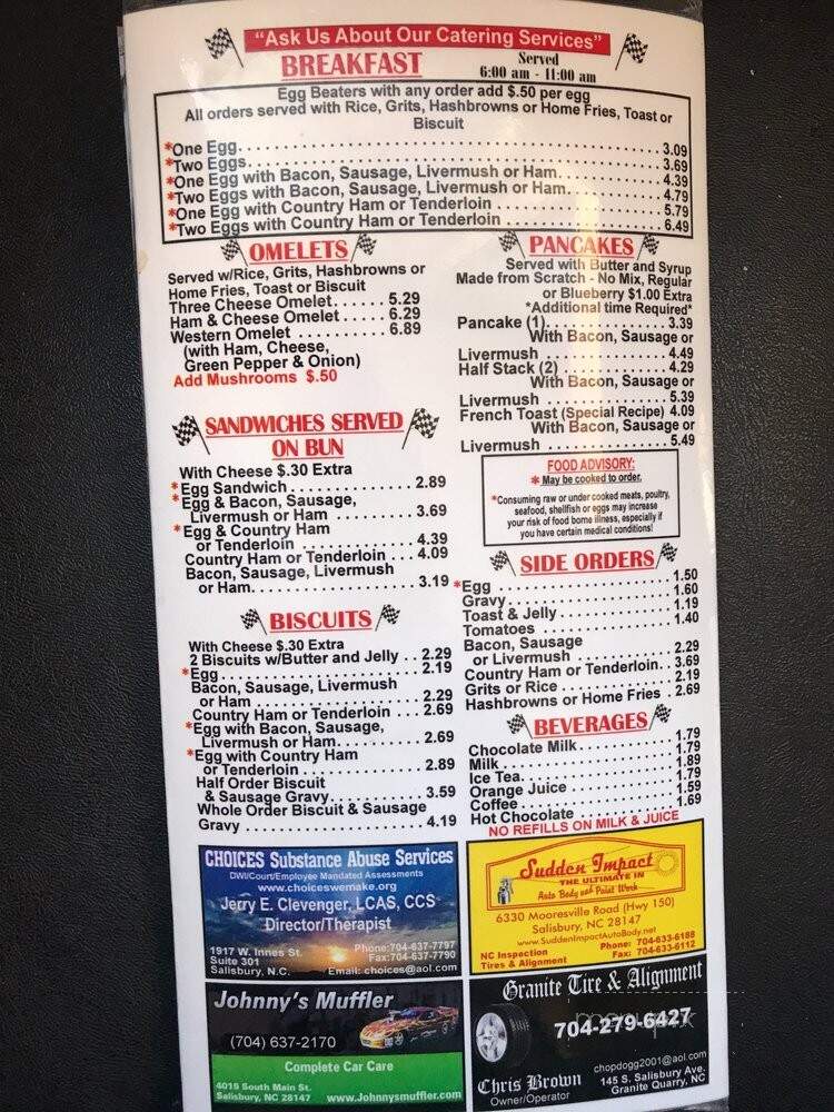Checkered Flag Barbecue - Salisbury, NC menu_pic