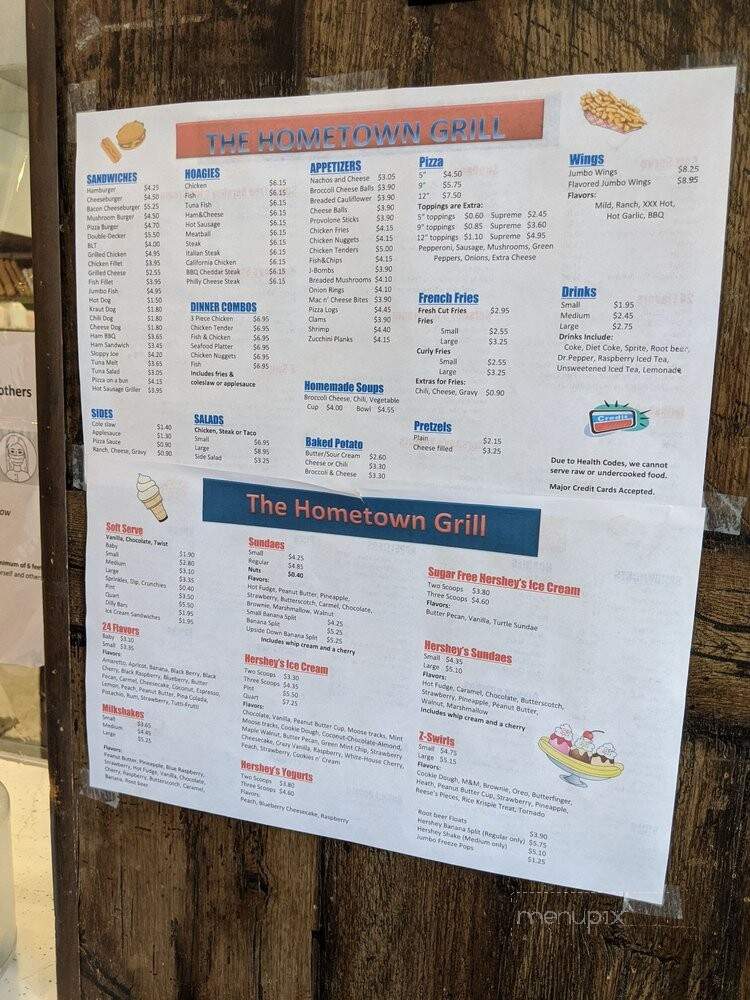 Hometown Grill - Chicora, PA menu_pic