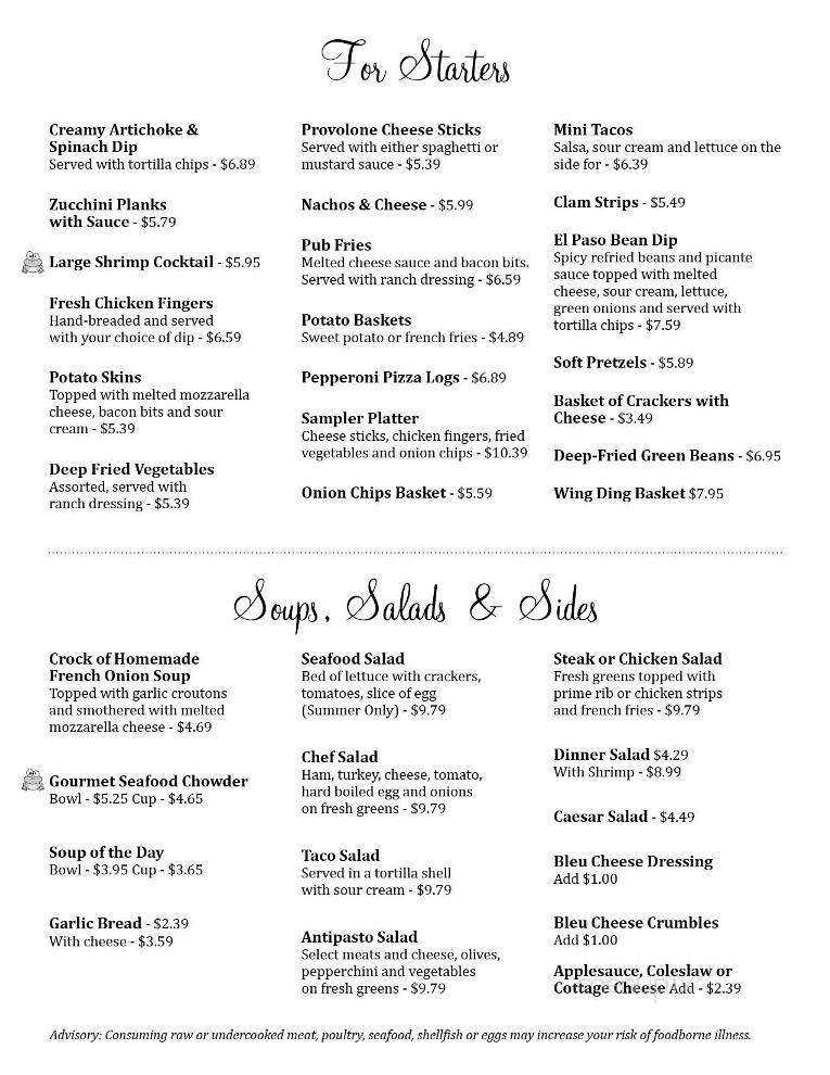 Frog Pond Restaurant - Union City, PA menu_pic