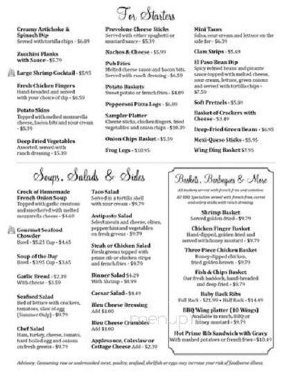 Frog Pond Restaurant - Union City, PA menu_pic