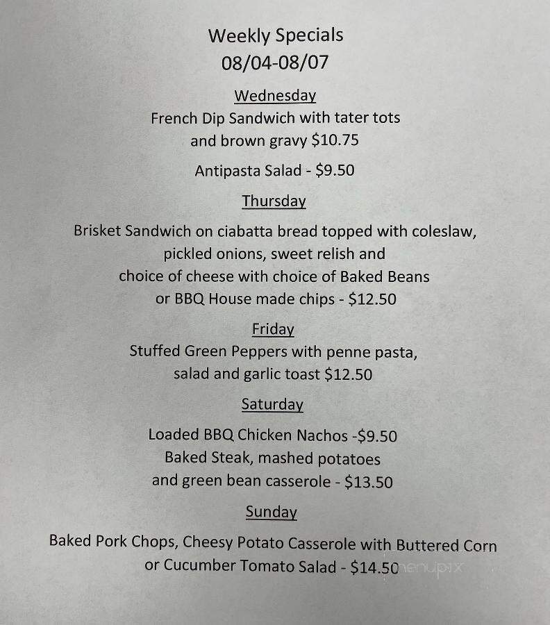 Fairview Diner - Fairview, WV menu_pic