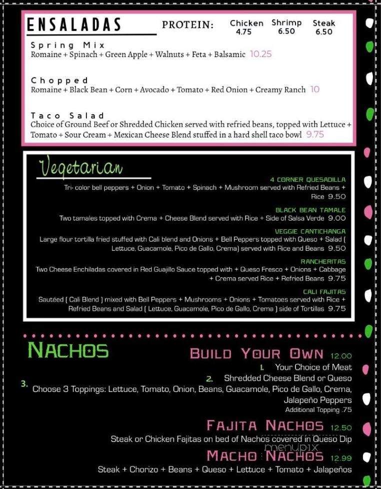 Cataleya Cantina - Knoxville, TN menu_pic