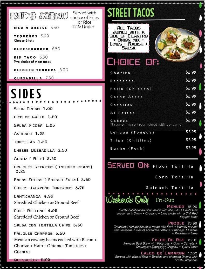 Cataleya Cantina - Knoxville, TN menu_pic