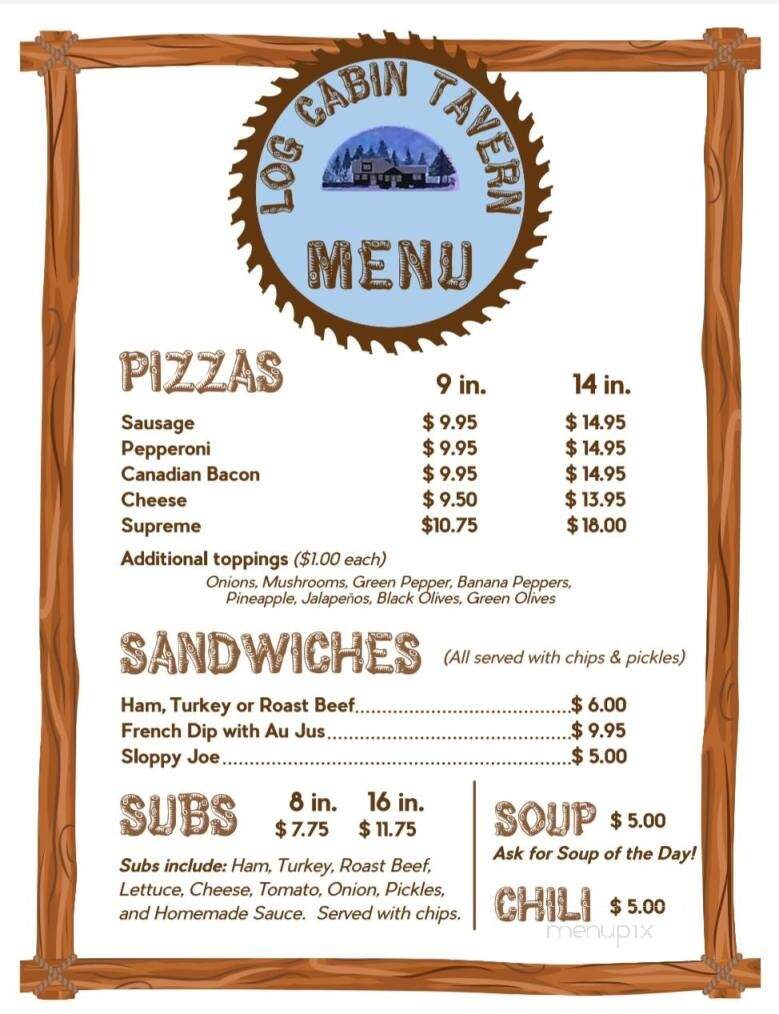 Log Cabin Tavern & Cafe - Angora, MN menu_pic