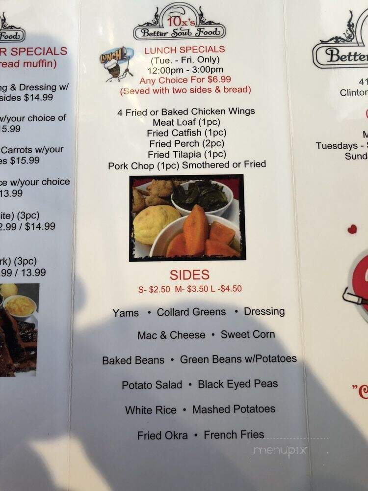 10x's Better Soul Food - Clinton Township, MI menu_pic