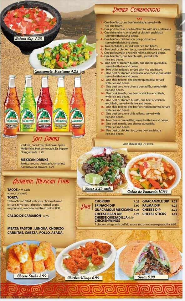 Rey Azteca Mexican Restaurant - Jamestown, KY menu_pic