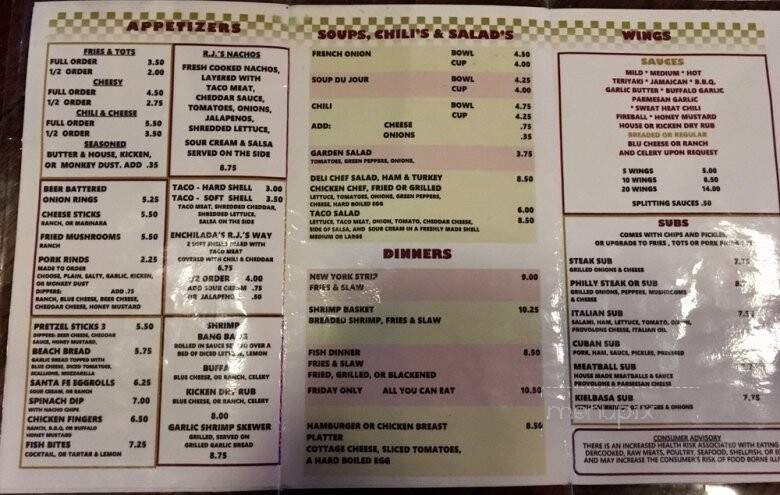R.J.'s Bar & Grill - Fort Myers, FL menu_pic