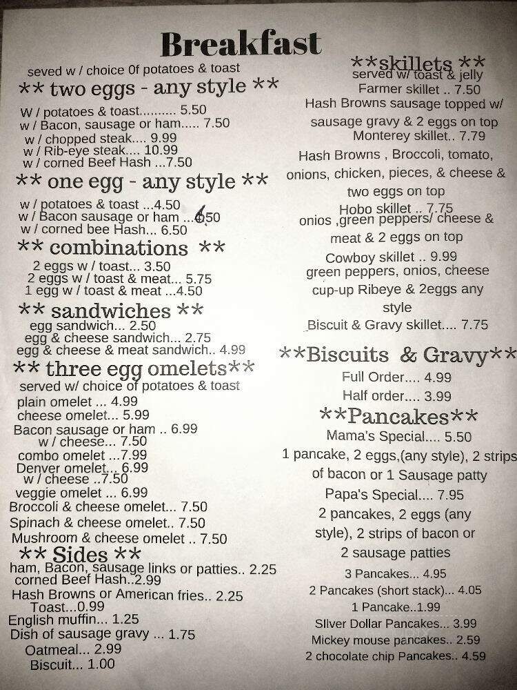 Eagles Nest Restaurant - Forrest, IL menu_pic