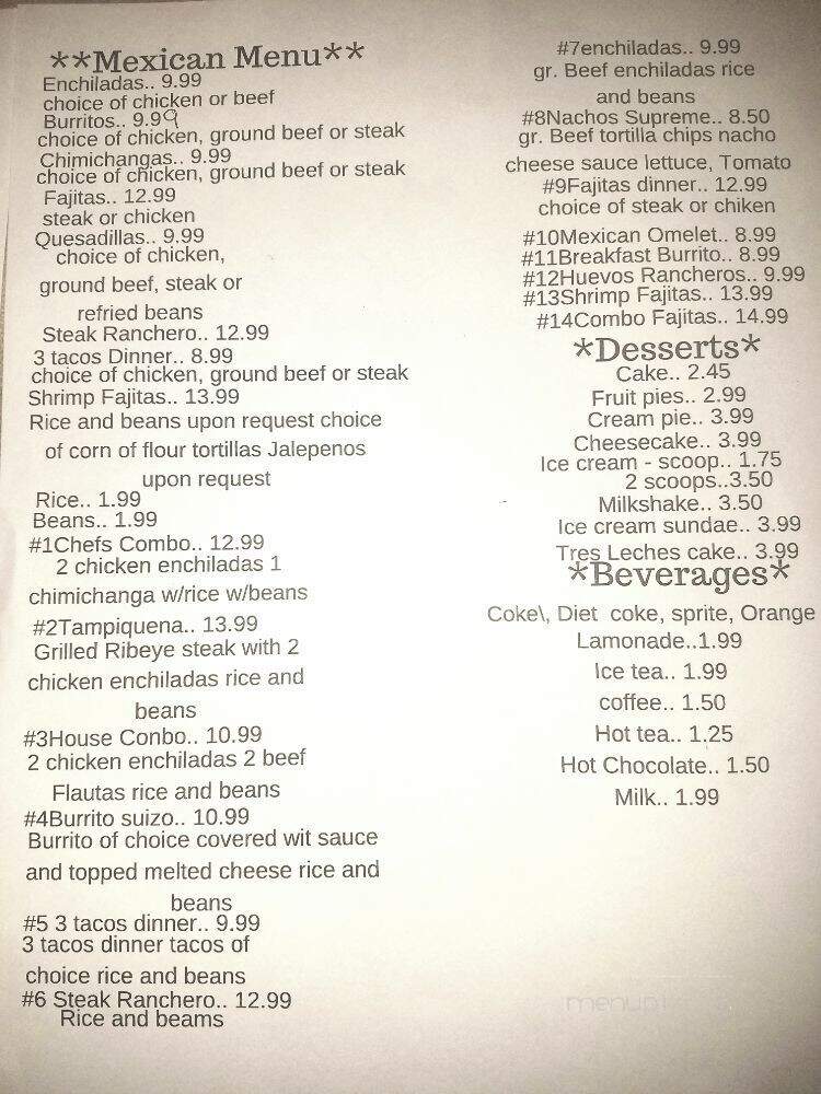 Eagles Nest Restaurant - Forrest, IL menu_pic