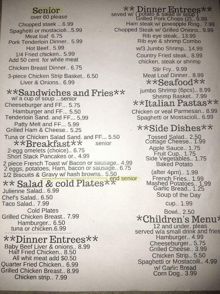 Eagles Nest Restaurant - Forrest, IL menu_pic
