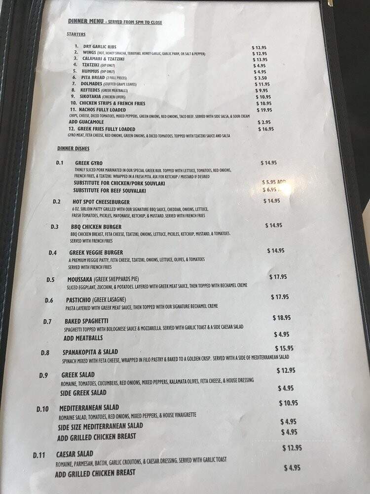 Hot Spot on 6 - Vernon, BC menu_pic
