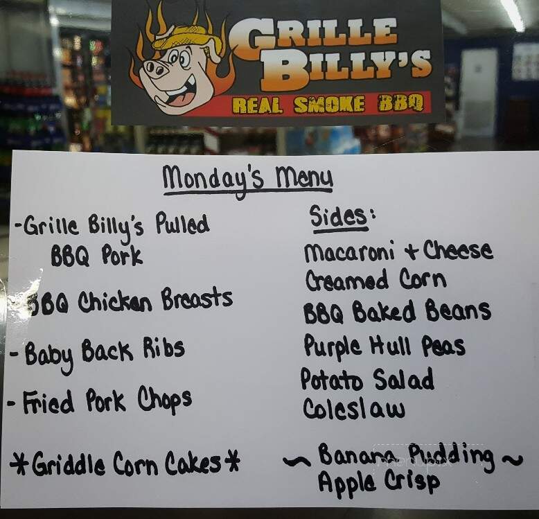Grille Billy's - Fairview, TN menu_pic