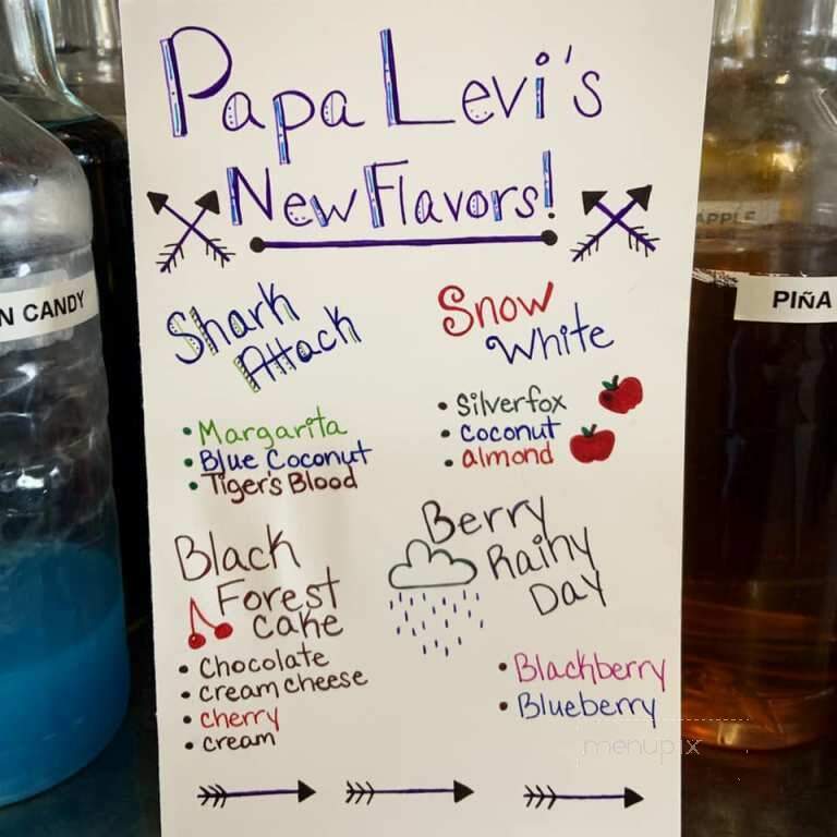 Papa Levis Snow Cone Stand - Groves, TX menu_pic
