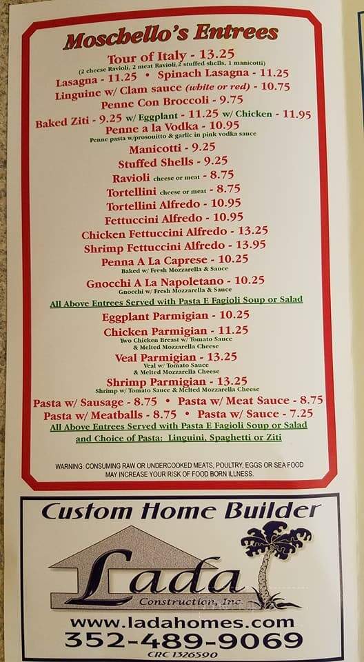 Moschellos 11 - Citrus Springs, FL menu_pic