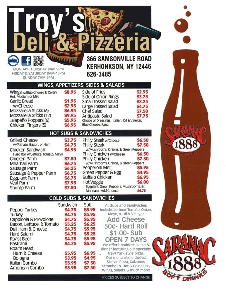 Troy's Deli & Pizzeria - Kerhonkson, NY